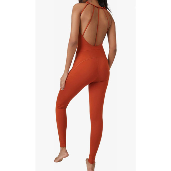Free People Elevate Jumpsuit in Red Earth size Medium - Picture 2 of 3
